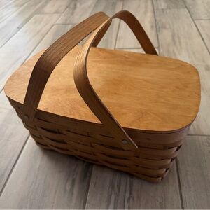 Wooden Picnic Basket with Handles